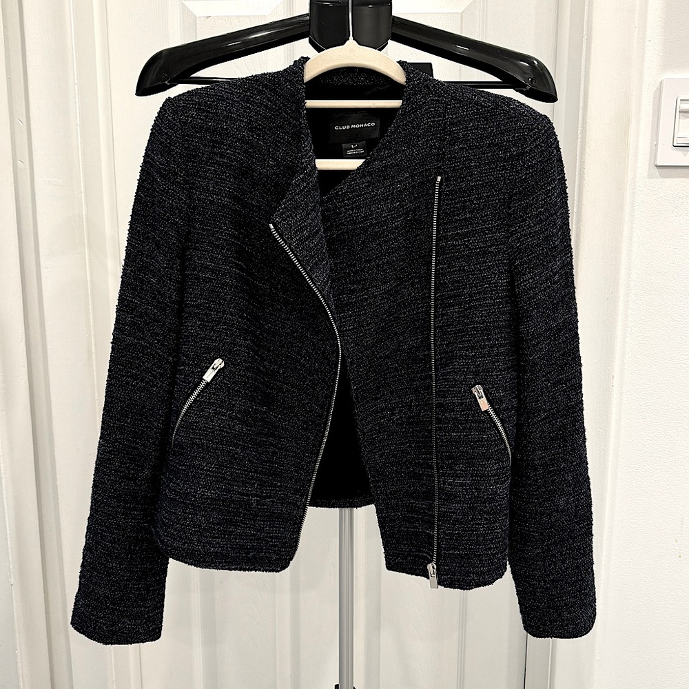 Club Monaco Tweed Moto Jacket